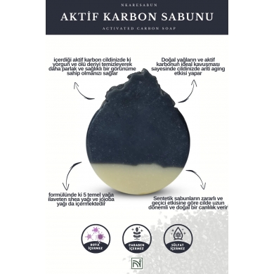 Aktif karbon sabunu 100 gr--Activated Carbon soap